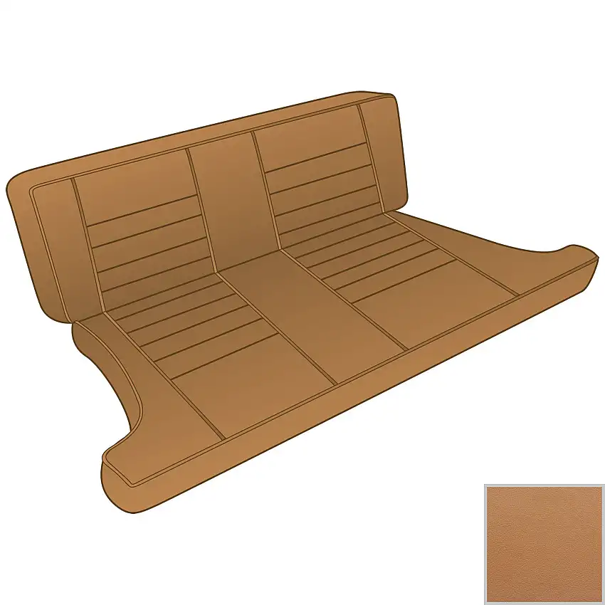 Rear Seat Kit, Tan Leather with Tan Piping, 1969 GT