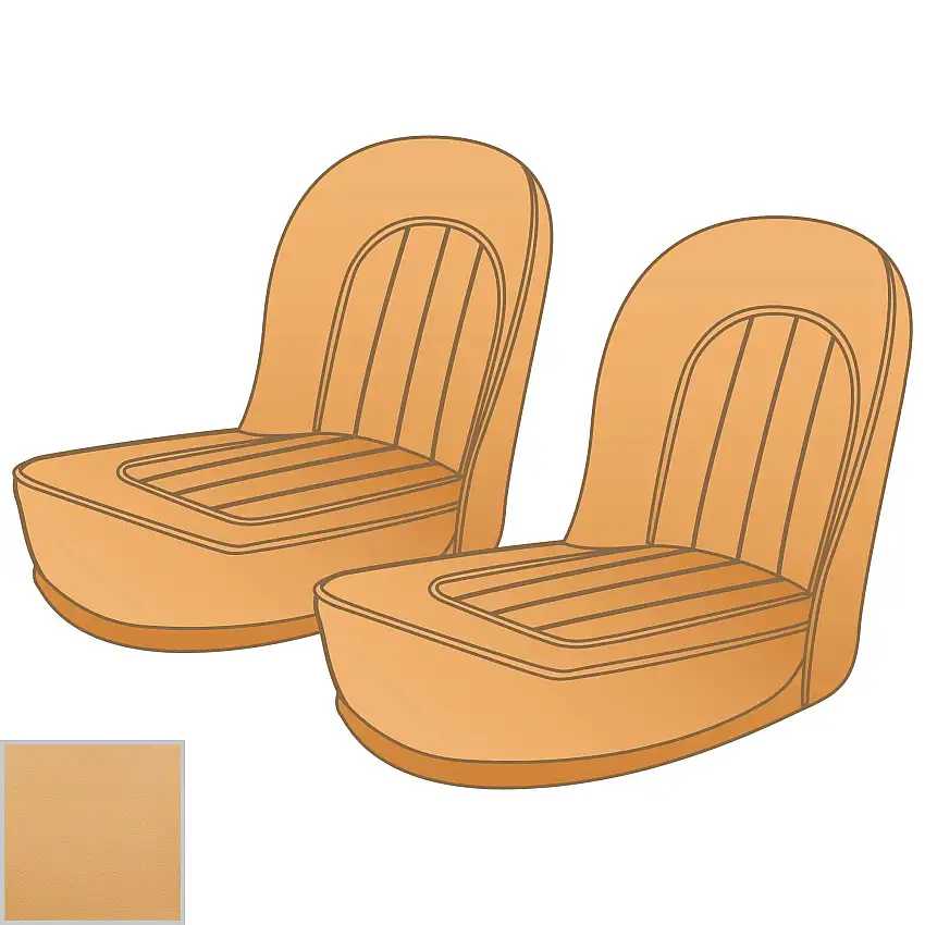 FRONT SEAT KIT, vinyl, honey tan w/ honey tan piping, TR2