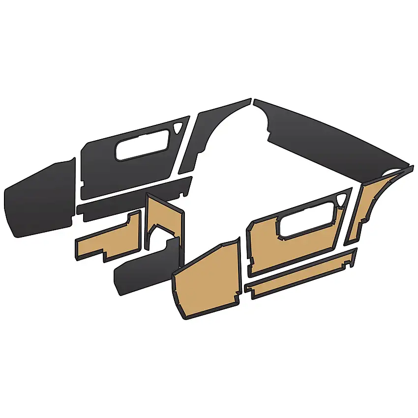 PANEL KIT, black with black piping, 1967-69