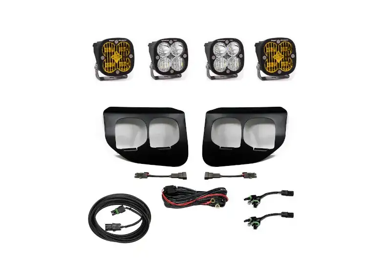 2020-2022 Ford F250 & F350 Baja Designs LED Dual Fog Light Pocket Kit (SAE Amber/ Pro White) | 447737