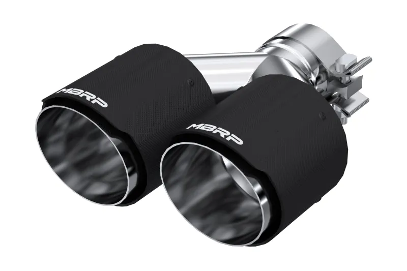 MBRP Driver's Side 2.5 inch Inlet to Dual 4 inch Outlets Carbon Fiber Universal Tips | T5177CF