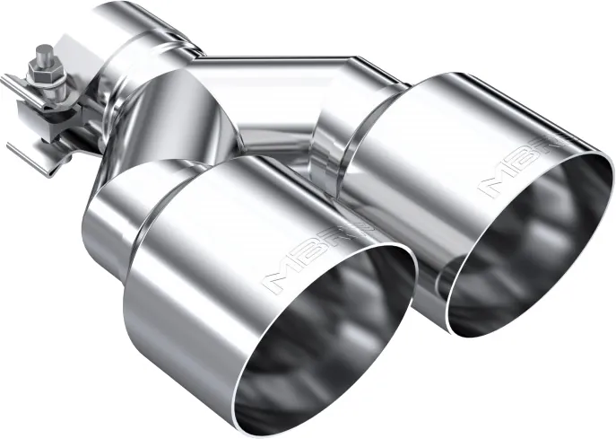 MBRP Driver's Side 2.5 inch Inlet to Dual 4 inch Outlets T304 Stainless Steel Universal Tips | T5178