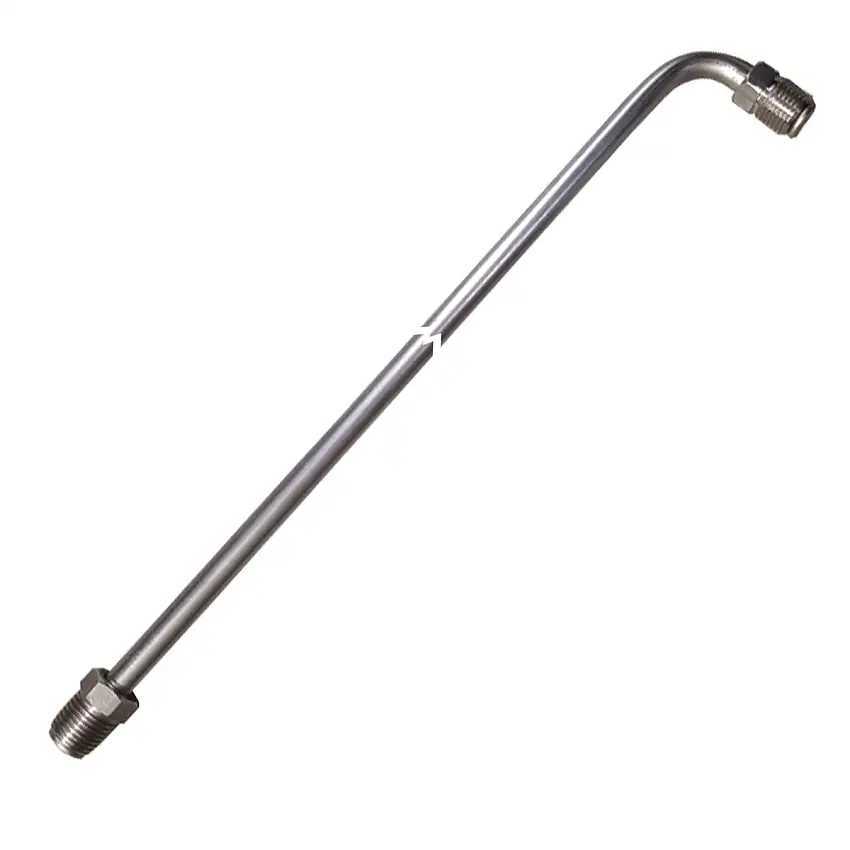 1/4" Tubing 16 Inches Long With 90 Deg Bend One End 7/16-24 Fittings Each End Stainless