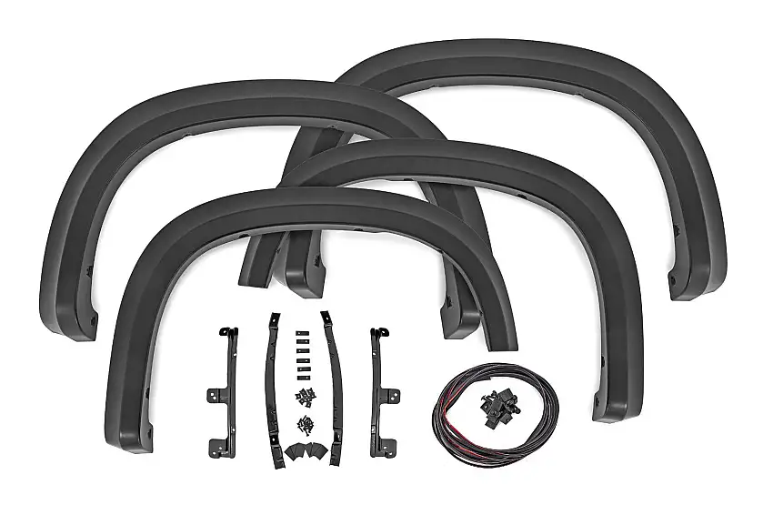 Rough Country Fender Flares Sport GAN Silver Ice Metallic For 19-24 Chevy Silverado 1500 S-C12210-GAN