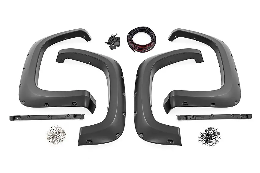 Rough Country Pocket Fender Flares GXD Sterling Grey Metallic For 20-24 Chevy Silverado 2500 HD/3500 HD F-C12011A-GXD