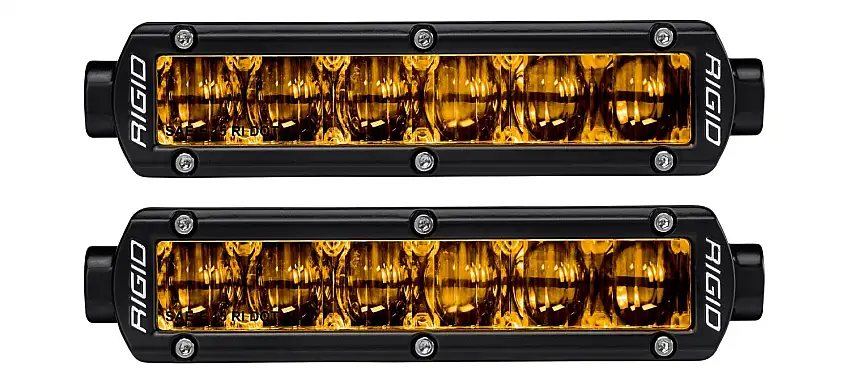 RIGID Industries 906704 SR-SERIES PRO DOT/SAE J583 6INCH FOG LIGHT SELECTIVE YELLOW SURFACE MOUNT ; PAIR