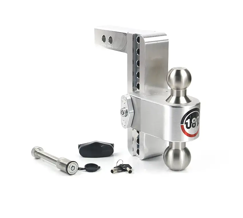 Weigh Safe 180 Hitch - Drop Hitch w/SS Combo Ball - 8" Drop 2" Shank w/Hitch Pin LTB8-2-KA